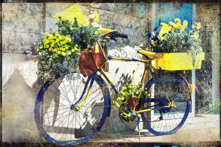 vintage bike with flowers